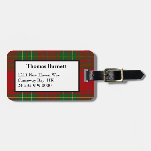 Burnett Tartan Bagagelabel (Voorkant horizontaal)