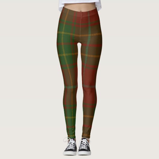 Burnett Tartan Clan Plaid Leggings (Voorkant)