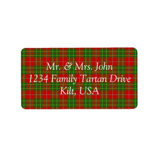 Burnett Tartan Label (Voorkant)