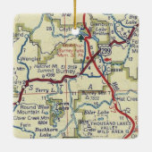 Burney CA Map Keramisch Ornament (Achterkant)