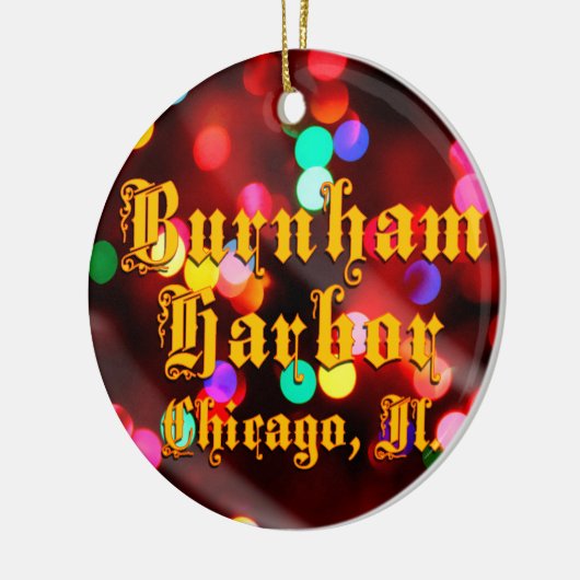 Burnham Harbour Chicago Lights Ceramic Ornament (Links)