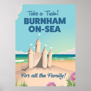 BURNHAM-ON-SEA : affiche de voyage du château de s