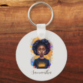 Burning Afro Woman Sleutelhanger (Voorkant)