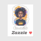 Burning Afro Woman Sticker (Vel)