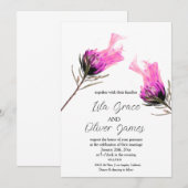 Burning Bloom Elegantie Huwelijksuitnodiging Kaart (Voorkant / Achterkant)