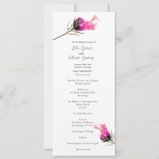 Burning Bloom Elegantie Wedding menu Kaart (Voorkant)