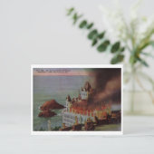 Burning Cliff House, San Francisco 1907 Vintage Briefkaart (Staand voorkant)