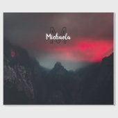 Burning clouds, fog and mountains monogram in sky cadeaupapier (Vlak)