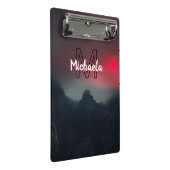 Burning clouds, fog and mountains monogram in sky mini klembord (Schuin)