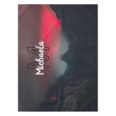 Burning clouds, fog and mountains monogram in sky tafelkleed (Voorkant)