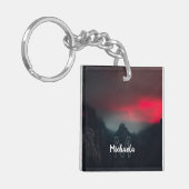 Burning clouds, fog and mountains monogram sleutelhanger (Voorkant Links)