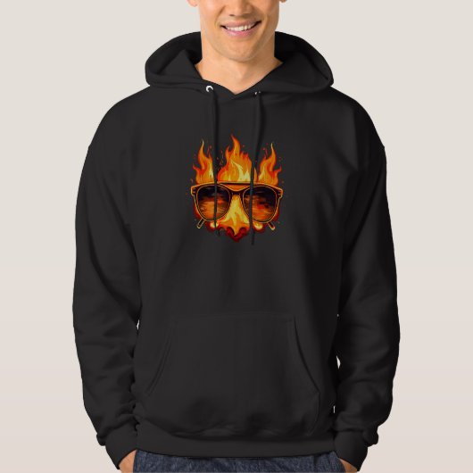 Burning Holiday Face with  Glasses Hoodie (Voorkant)