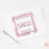 Burning Just For You Valentine's Day Candle Label (Envelop)