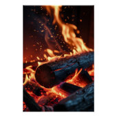 Burning Logs – Glowing Fire and Sparks Poster (Devant)
