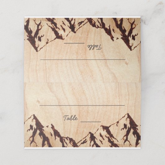 Burning Mountain en bois Rustique Mariage Cartes d (Extérieur déplié)