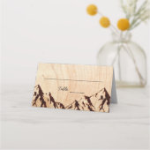 Burning Mountain en bois Rustique Mariage Cartes d (Dos)