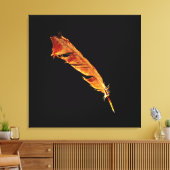 Burning Raven's Feather voor kraaienliefhebbers Canvas Afdruk (Insitu (Woonkamer))