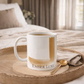 Burnished Luxe Brushed Gold Stripe Ceramic Mug