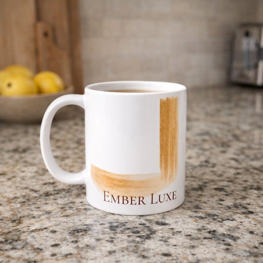 Burnished Luxe Brushed Gold Stripe Ceramic Mug
