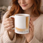 Burnished Luxe Brushed Gold Stripe Ceramic Mug Koffiemok