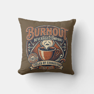Burnout Beverage Co Vintage Frisdrank Logo Grappig Kussen