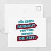 "Burnout Out" Briefkaart (Voorkant / Achterkant)