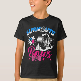 Burnouts or Bows Gender Reopenbaart Baby Announce T-shirt