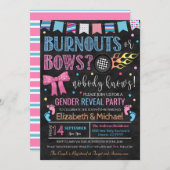 Burnouts or Bows Gender Reopenbaart Uitnodiging (Voorkant / Achterkant)