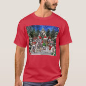 Burns Bunch Kerst Engelse Bulldog Tree T-shirt (Voorkant)