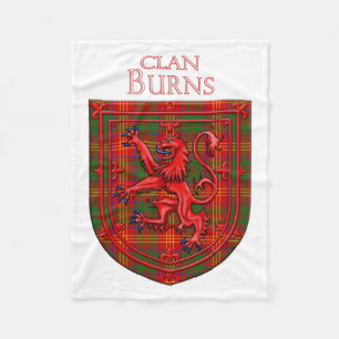 Burns Tartan Scottish Plaid Lion Rampant Fleece Deken