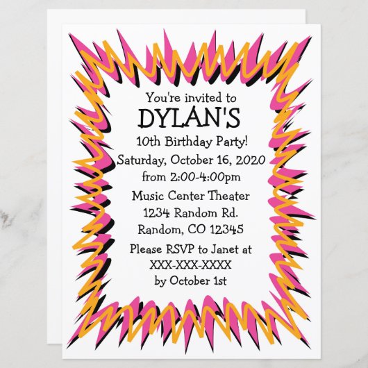 Burns thème anniversaire invitations flyer fêtes d (Devant / Derrière)