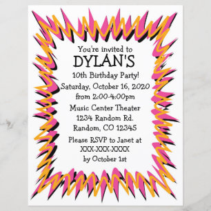 Burns thème anniversaire invitations flyer fêtes d