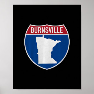 Burnsville Minnesota Kaart Snelweg Interstate Bord Poster