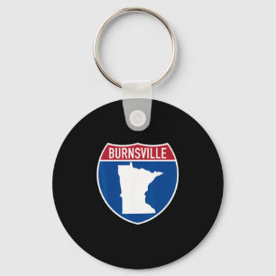 Burnsville Minnesota Kaart Snelweg Interstate Bord Sleutelhanger