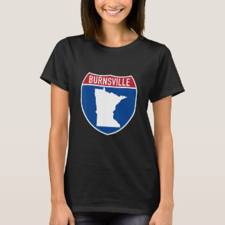 Burnsville Minnesota Kaart Snelweg Interstate Bord T-shirt