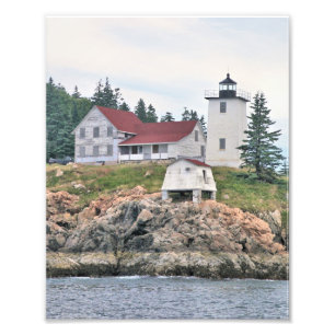 Burnt Coat Harbor Lighthouse Maine Foto Print Afdruk