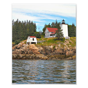 Burnt Coat Harbor Lighthouse Maine Foto Print Afdruk
