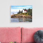 Burnt Coat Harbour Lighthouse Maine Wrapped Canvas Afdruk (Insitu (Woonkamer))