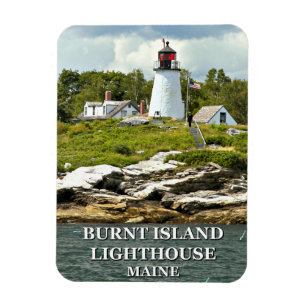 Burnt Island Lighthouse, Maine Photo Magnet Magneet