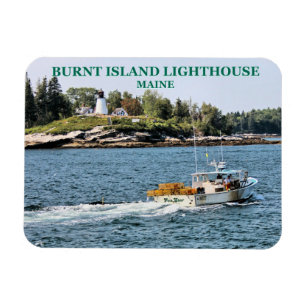 Burnt Island Lighthouse, Maine Photo Magnet Magneet