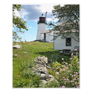 Burnt Island Lighthouse, Maine Photo Print Foto Afdruk