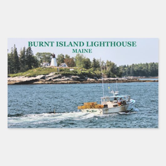 Burnt Island Lighthouse, Maine Stickers (Voorkant)