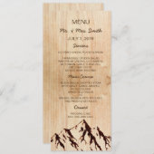 Burnt Mountain en bois Rustic Menu Mariage (Devant / Derrière)