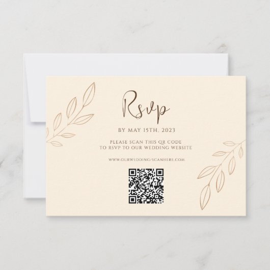 Burnt Orange Boho Wedding RSVP QR Code (Devant)