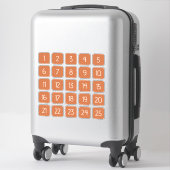 Burnt Orange Customizable Square Number Stickers  (Koffer)