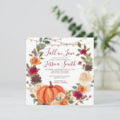 Burnt Orange Fall in Love Bridal Shower Invitation (Debout devant)