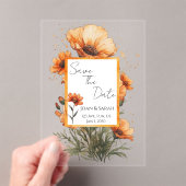 Burnt Orange Flowers Wedding Invitation (In situ (ordinateur de poche))