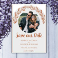 Burnt Orange Garland Photo Save the Date