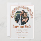 Burnt Orange Garland Photo Save the Date (Devant)