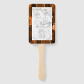 Burnt Orange Gold Agate Marble Wedding Program Handwaaier (Achterkant)